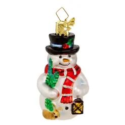 Poesie in Glas Weihnachtskugeln Aus Glas-Schneemann mit Laterne