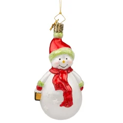 Poesie in Glas Weihnachtskugeln Aus Glas-Schneemann, Opal