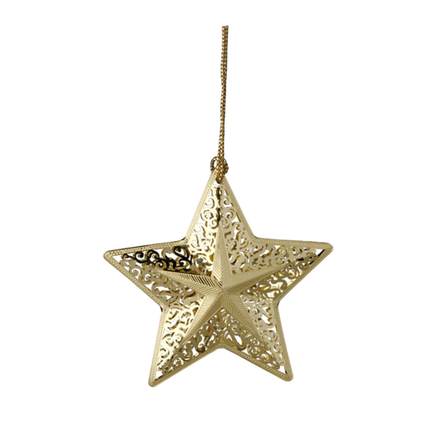 Weihnachtsbaumanhänger|Baumschmuck Aus Messing-Stern, goldfarben