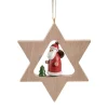 Käthes Original Christbaumschmuck Holz|Weihnachtsdeko Holz-Stern mit Weihnachtsmann