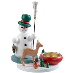 Käthes Original Kerzen & Teelichthalter-Teelichthalter "Schneemanns Waldweihnacht"