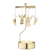 Weihnachtspyramiden-Teelicht-Karussell "Himmlische Boten", gold