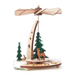 Weihnachtspyramiden-Teelicht-Pyramide "Waldtiere"