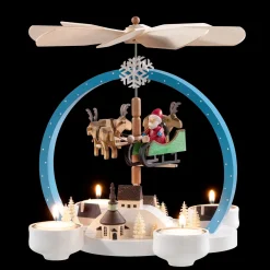 Weihnachtspyramiden-Teelicht-Pyramide Weihnachtszauber bunt