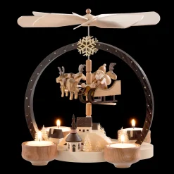 Weihnachtspyramiden-Teelicht-Pyramide Weihnachtszauber natur