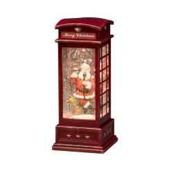KONSTSMIDE Standfiguren-Telefonzelle mit Weihnachtsmann
