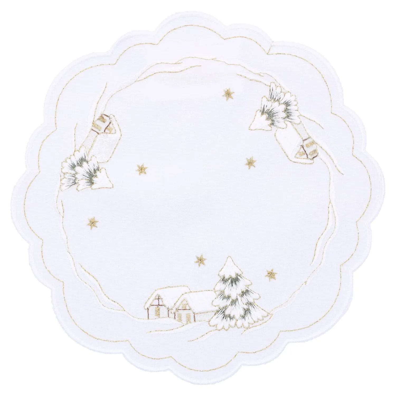 Sandner Tischdeko-Tischdecke "Winterdorf", 20 cm