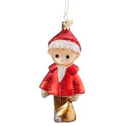 Poesie in Glas Unser Sandmännchen Und Seine Freunde|Weihnachtskugeln Aus Glas-Unser Sandmännchen, rot