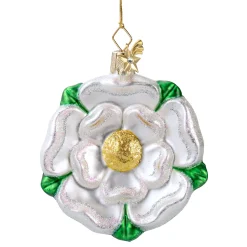 Poesie in Glas Weihnachtskugeln Aus Glas-Weiße Rose