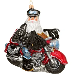 Weihnachtskugeln Aus Glas-Weihnachtsmann auf Motorrad