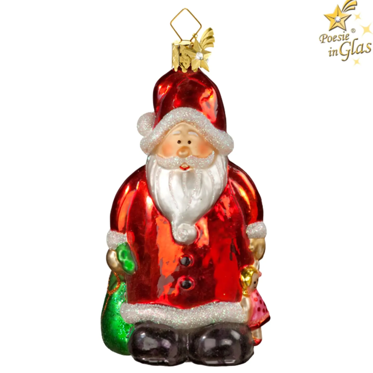 Poesie in Glas Weihnachtskugeln Aus Glas-Weihnachtsmann mit Geschenken