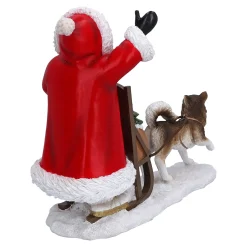 Standfiguren-Weihnachtsmann mit Hundeschlitten, Standfigur
