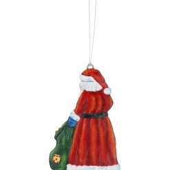 Käthes Original Baumschmuck Aus Zinn-Weihnachtsmann mit Sack, Zinn-Baumbehang