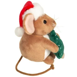 Hermann Teddy Plüschtiere-Weihnachtsmaus mit Tannenbaum, Plüschfigur