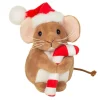 Hermann Teddy Plüschtiere-Weihnachtsmaus mit Zuckerstange, Plüschfigur
