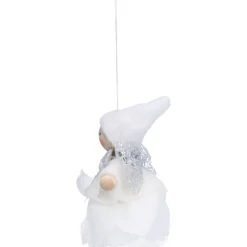 Käthes Original Käthes Original Figuren|Christbaumschmuck Holz-Weihnachtswichtel auf Rose, weiß, Holz-Baumbehang