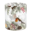 Kerzen & Teelichthalter-Windlicht "Rotkehlchen auf Weihnachtszweig", 10 cm