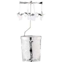 Kerzen & Teelichthalter-Windlicht-Karussell "Engel", silber