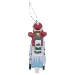 Käthes Original Christbaumschmuck Holz-Zug mit Weihnachtsmann